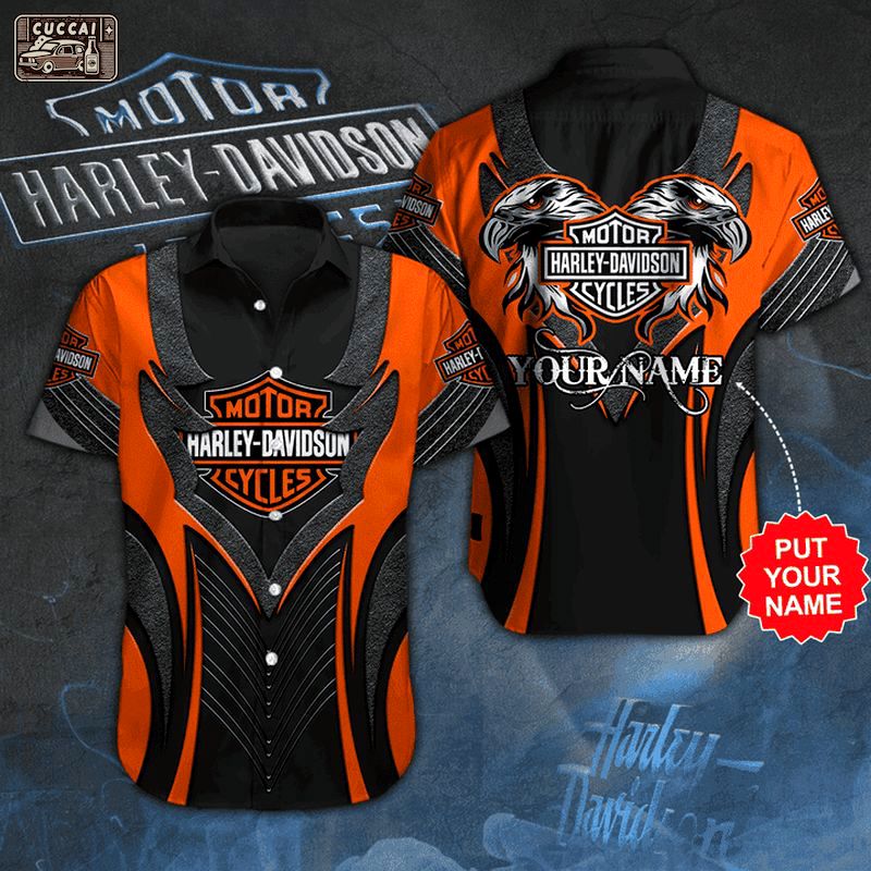 Harley davidson hawaiian shirt summer shirt 1 Hawaii Shirt Shorts & Flip Flops