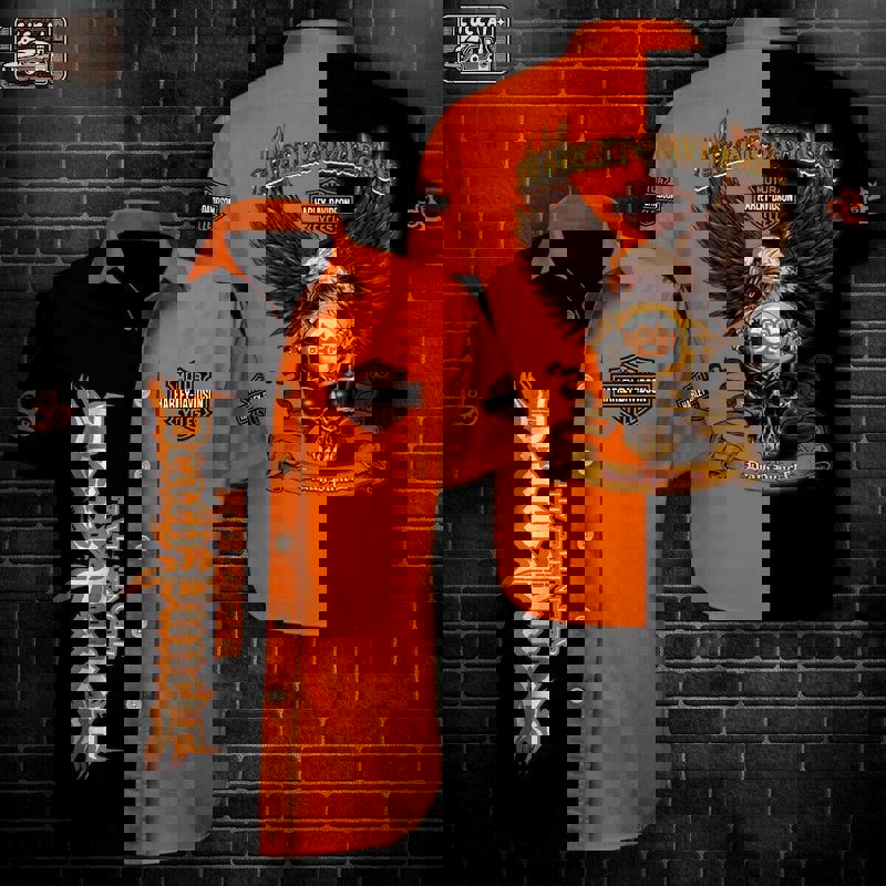 Harley davidson hawaiian shirt summer shirt 3 Hawaii Shirt Shorts & Flip Flops