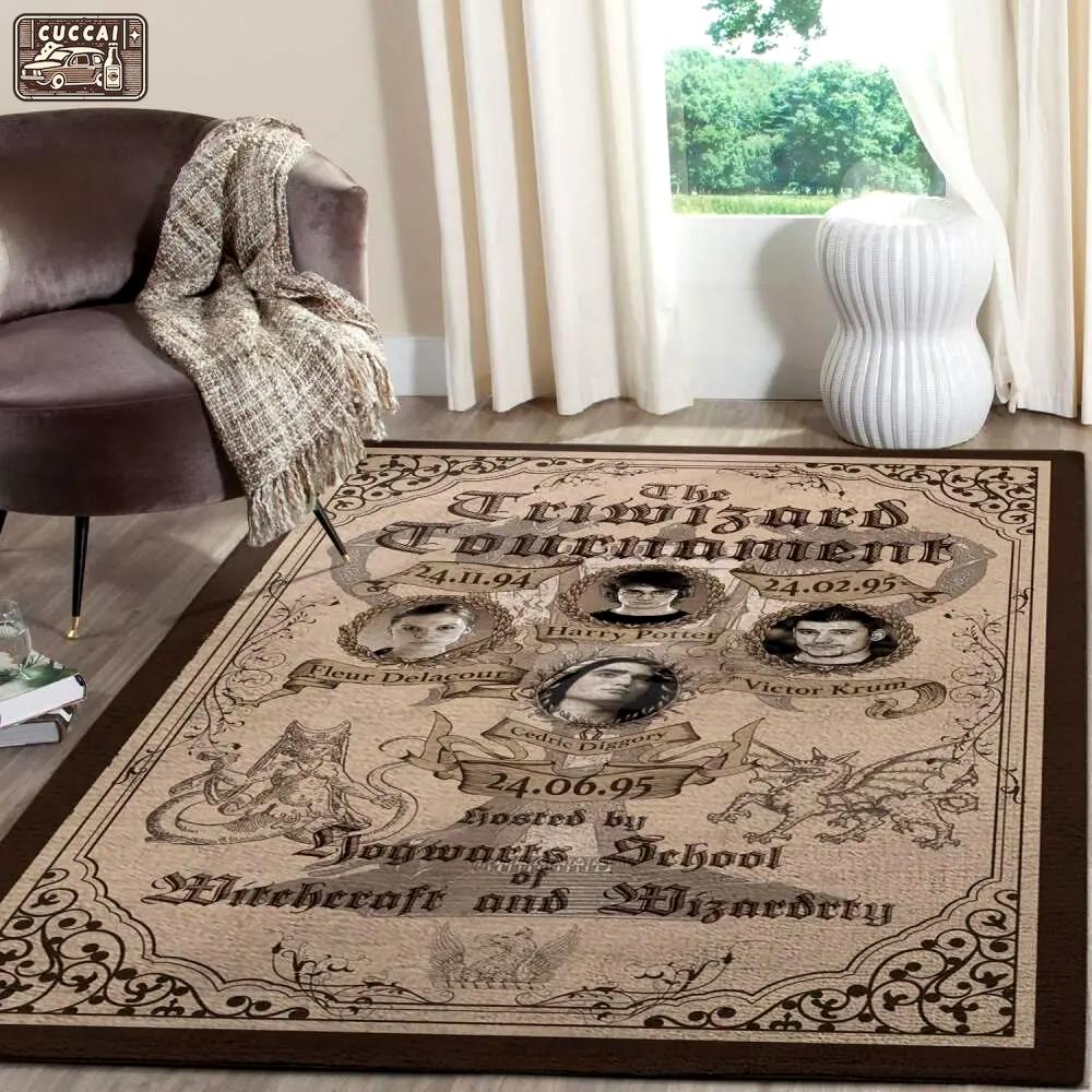 Harry potter hogwarts area rug living room rug home decor geeky carpet floor decor Rectangle Rug