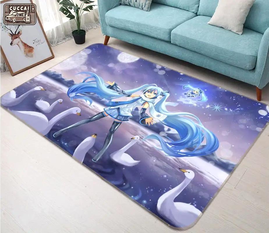 Hatsune miku anime 22 area rug living room and bed room rug rug regtangle carpet floor decor home decor Rectangle Rug