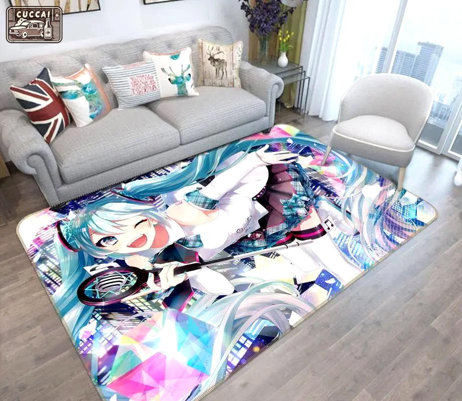 Hatsune miku anime 26 area rug living room and bed room rug rug regtangle carpet floor decor home decor Rectangle Rug