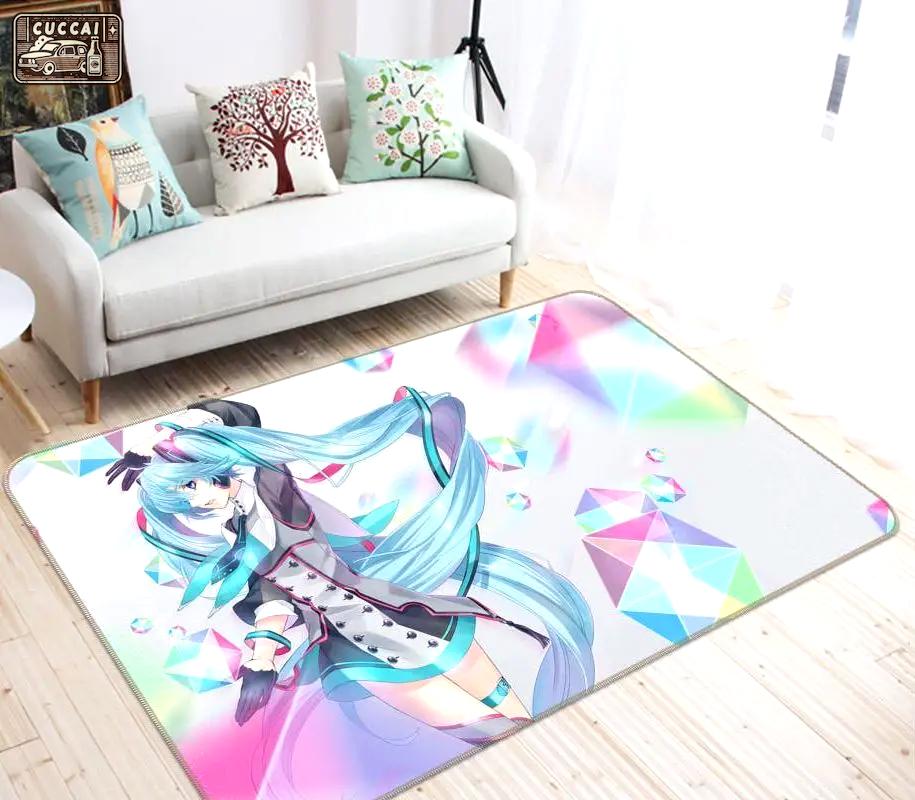 Hatsune miku anime 52 area rug living room and bed room rug rug regtangle carpet floor decor home decor Rectangle Rug