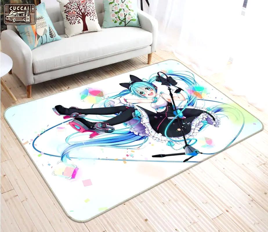 Hatsune miku anime 72 area rug living room and bed room rug rug regtangle carpet floor decor home decor Rectangle Rug