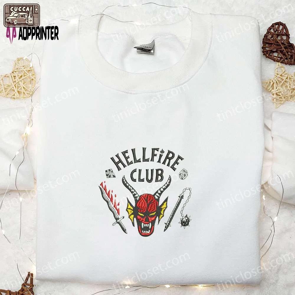 Hell fire club embroidered sweatshirt: best halloween gifts for friends & family Embroidered Shirt