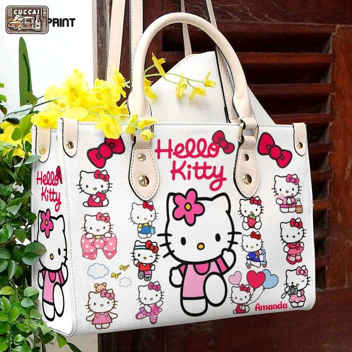 Hello kitty leather hand bag gift for women’s day: stylish women s day ch gift – limited edition 3702 Women Leather Hand Bag
