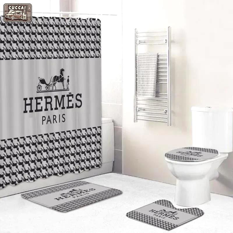 Hermes bathroom set luxury fashion brand home decor hypebeast bath mat Bathroom Set