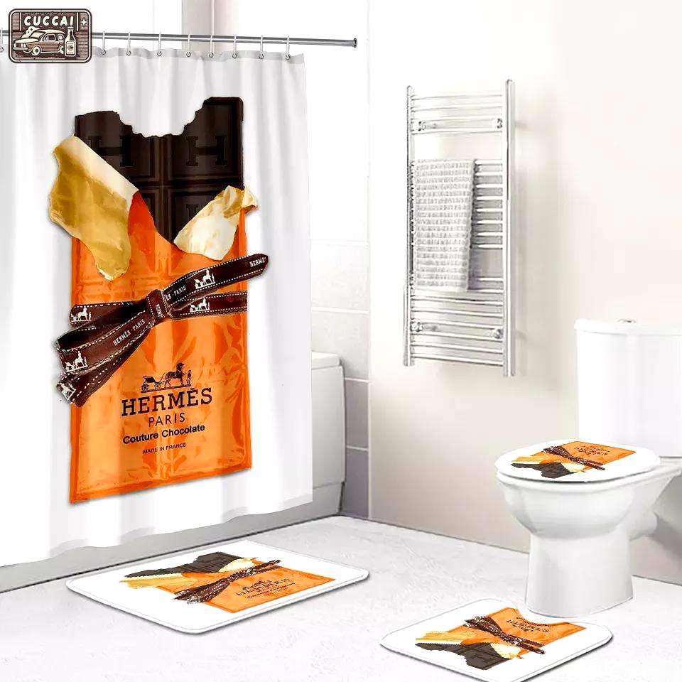 Hermes home decor bath mat bathroom sets luxury fashion brand hypebeast Bathroom Set
