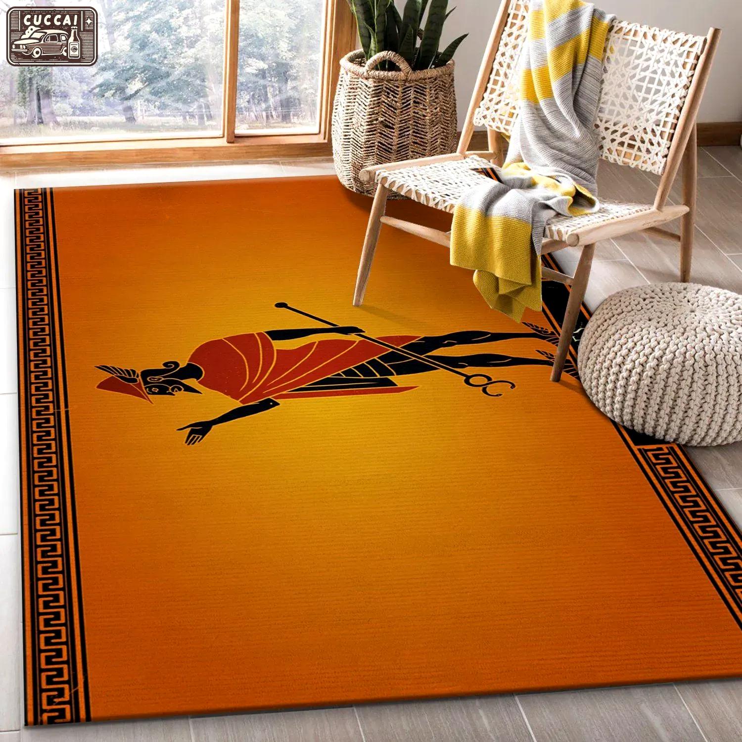Hermes limited logo type 1112. Upgrade Your Living Room with Luxury Home Decor: Area Carpets, Floor Decor, Door Mats, and Hot Gift Items with style a High-End Fashion Brand Rectangle Rug