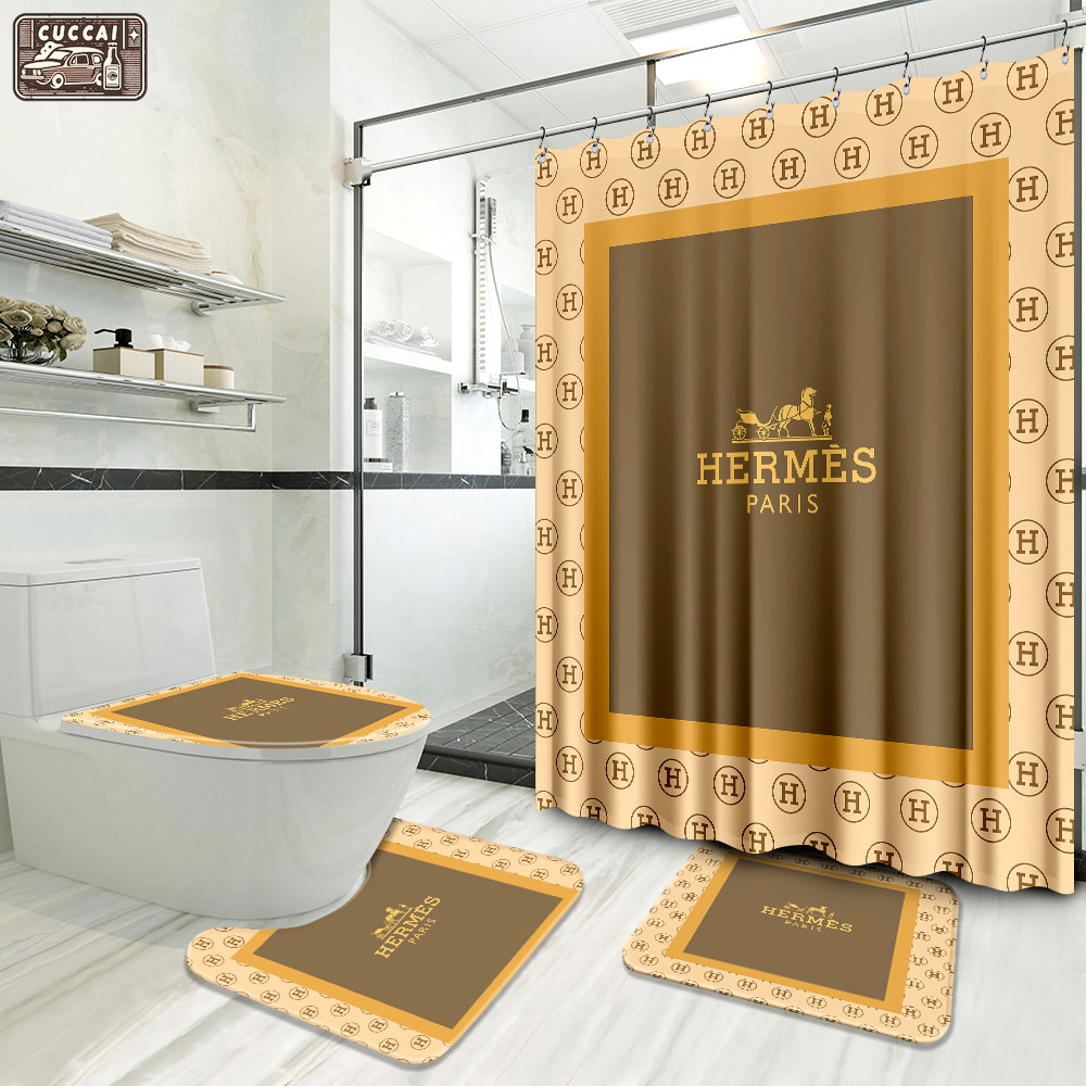 Hermes preium home decor hypebeast bathroom sets bath mat luxury fashion brand Bathroom Set