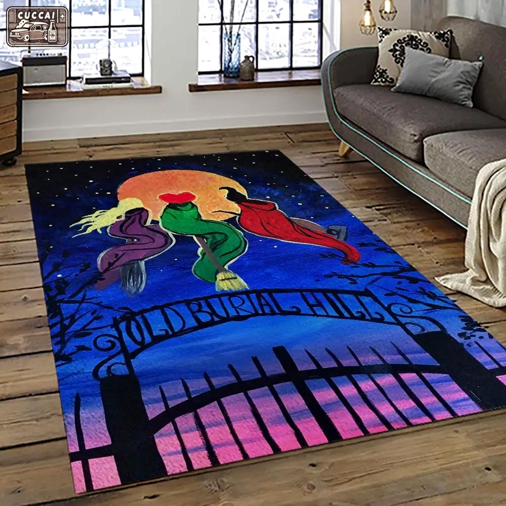 Hocus pocus supernatural comedy film movie carpet area rug home decor halloween gift best present for friends hps30 Rectangle Rug