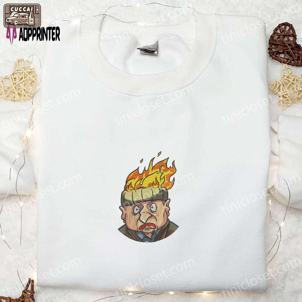 Home alone head on fire embroidered shirt – movie gift for family Embroidered Shirt