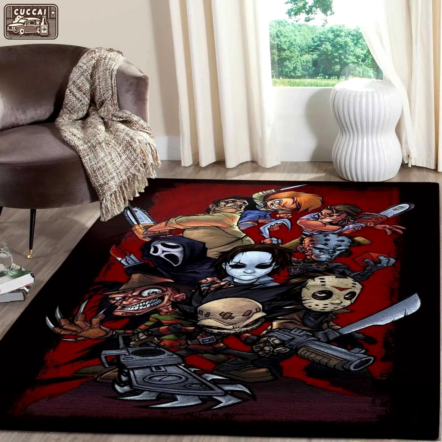 Horror movie area rugs horror characters living room carpet home rug regtangle carpet floor decor home decor v11222 Rectangle Rug