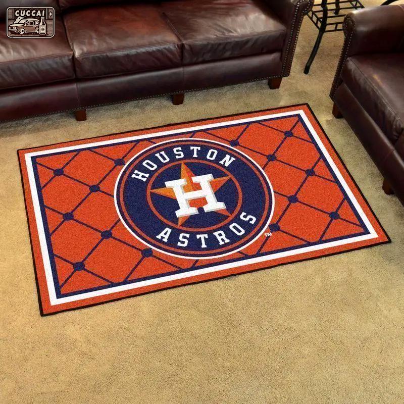 Houston astros area rug mlb baseball team logo carpet living room rugs v4270 Rectangle Rug