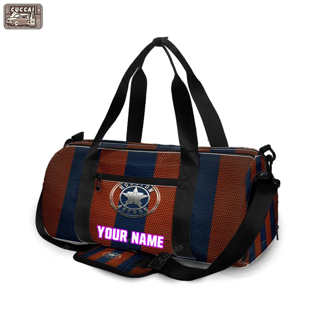 Houston astros emblem texture metal personalized name travel bag gym bag 1034 Travel Bag
