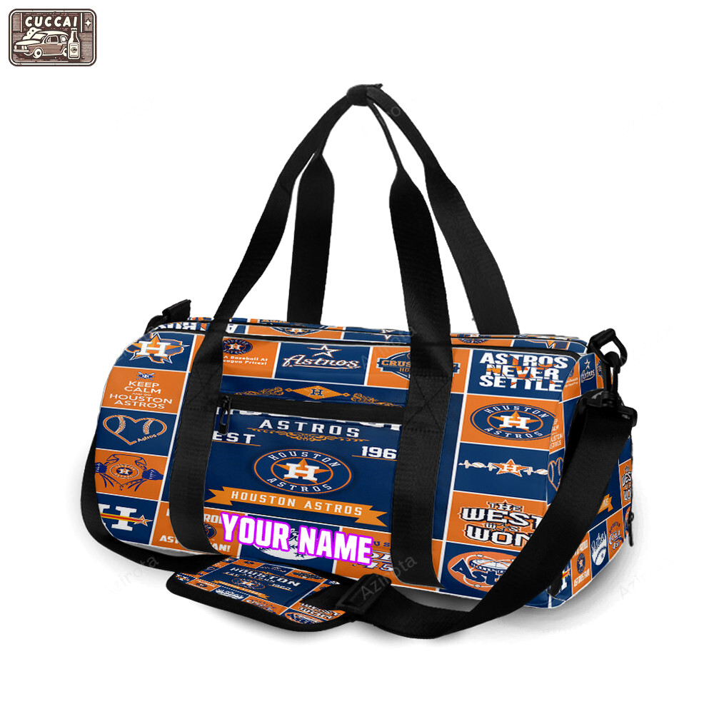 Houston astros emblem v10 personalized name travel bag gym bag 2135 Travel Bag