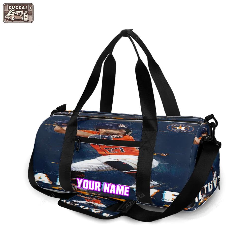 Houston astros jose altuve 27 v5 personalized name travel bag gym bag 15 Travel Bag