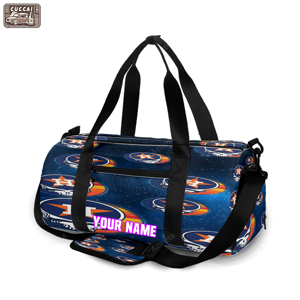 Houston astros skull star personalized name travel bag gym bag 3 Travel Bag