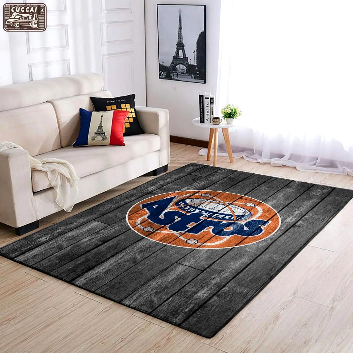 Houston astros wooden area rug mlb baseball team logo carpet living room rugs Rectangle Rug