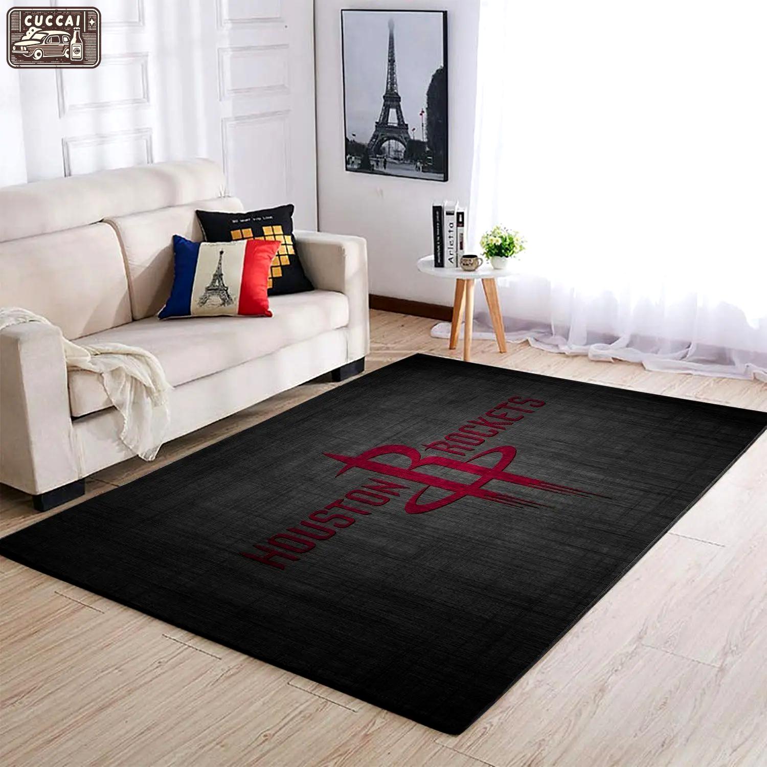 Houston rockets area rug nba carpet living room rugs rug regtangle carpet v3336 Rectangle Rug