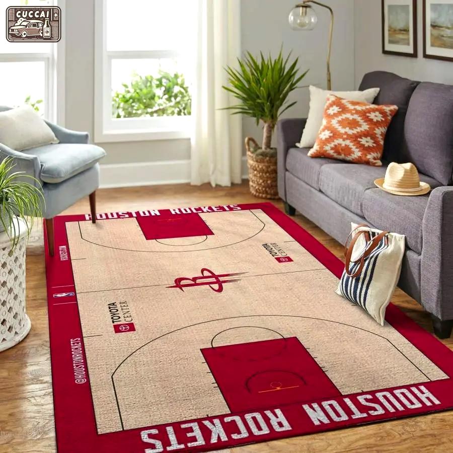 Houston rockets nba basketball team logo carpet rug living room 200304115 Rectangle Rug