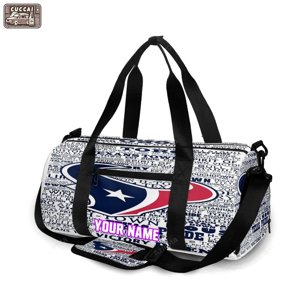 Houston texans text1 personalized name travel bag gym bag 56 Travel Bag