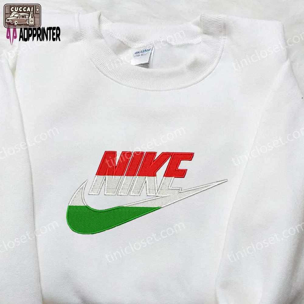 Hungarian flag embroidered nike shirt: perfect national day gift ideas Embroidered Shirt