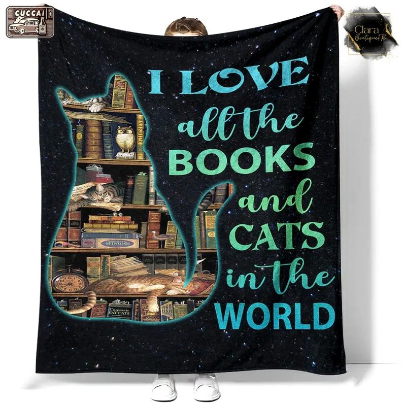 I love all the book cats and book in the world fleece blanket, mink sherpa blanket, reading lover gift, book blanket, cats and book quilt Quilt Blanket