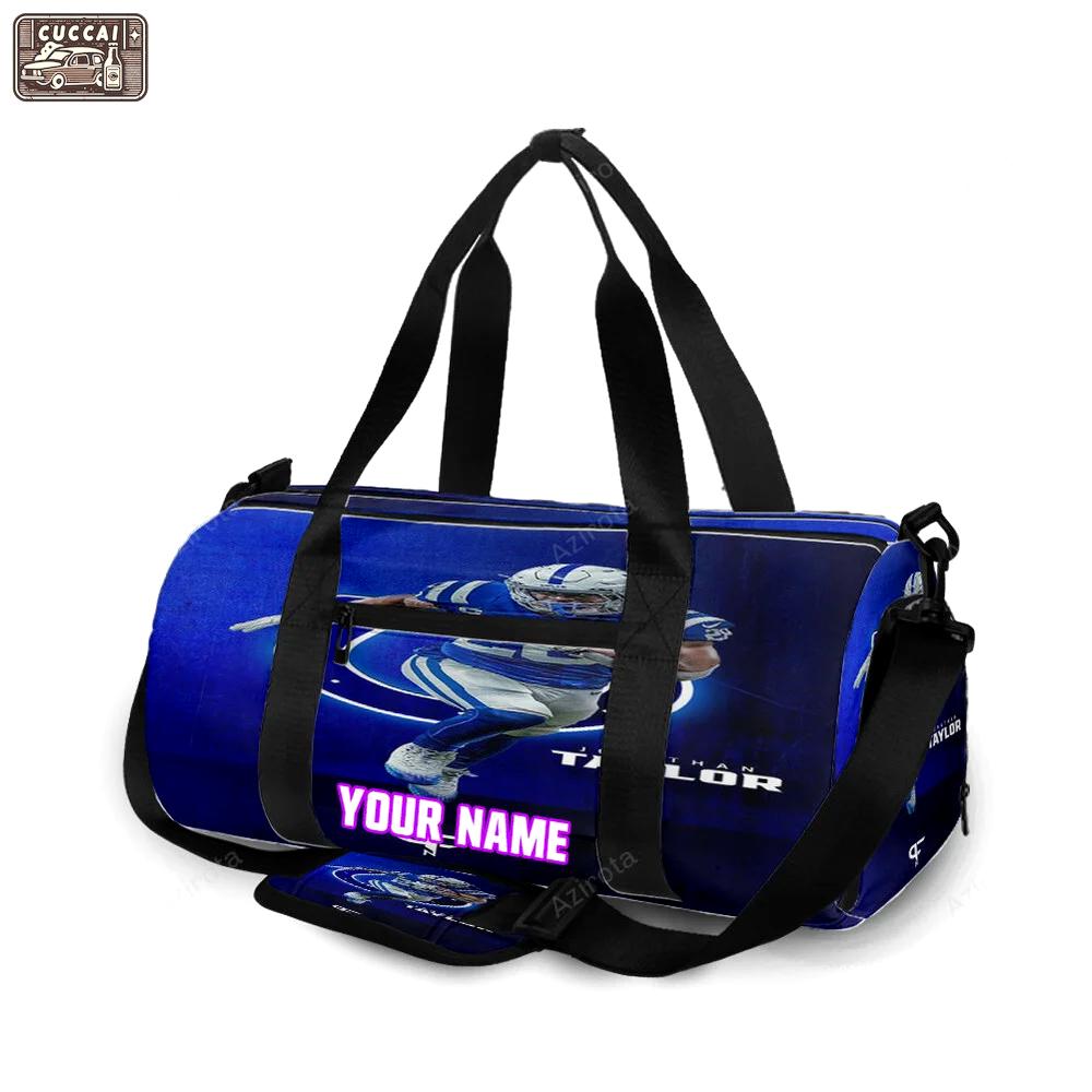 Indianapolis colts jonathan taylor3 personalized name travel bag gym bag 902 Travel Bag