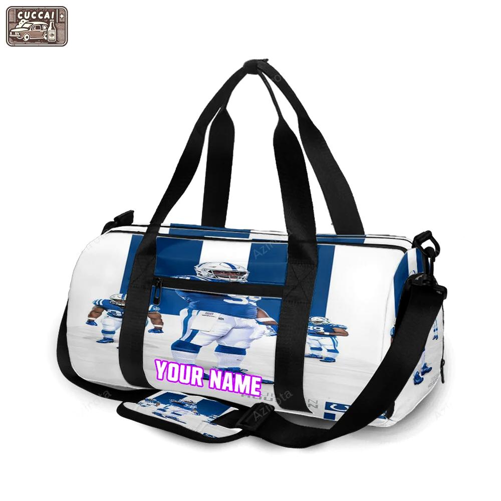 Indianapolis colts justin houston1 personalized name travel bag gym bag 2137 Travel Bag