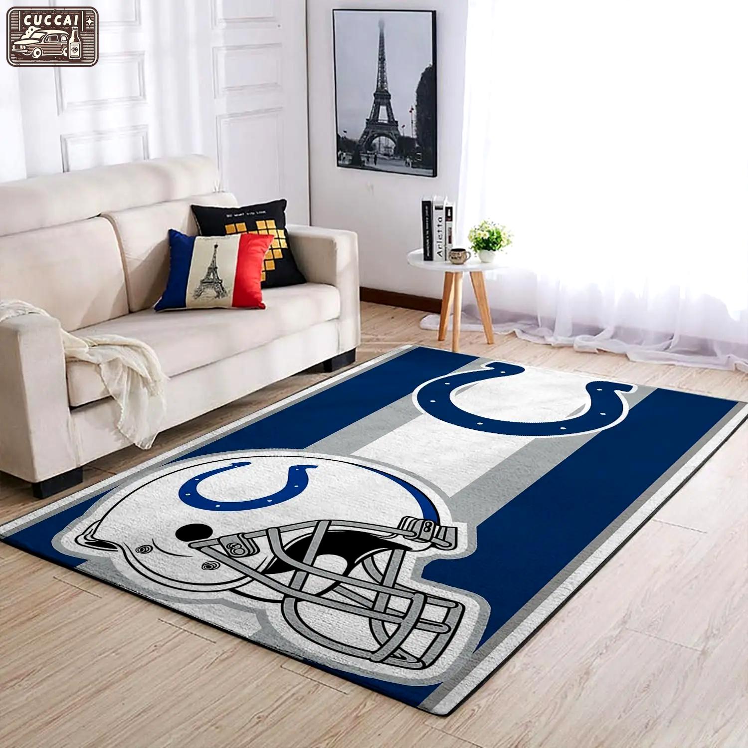 Indianapolis colts nfl helmet living room carpet sports rug regtangle carpet Rectangle Rug