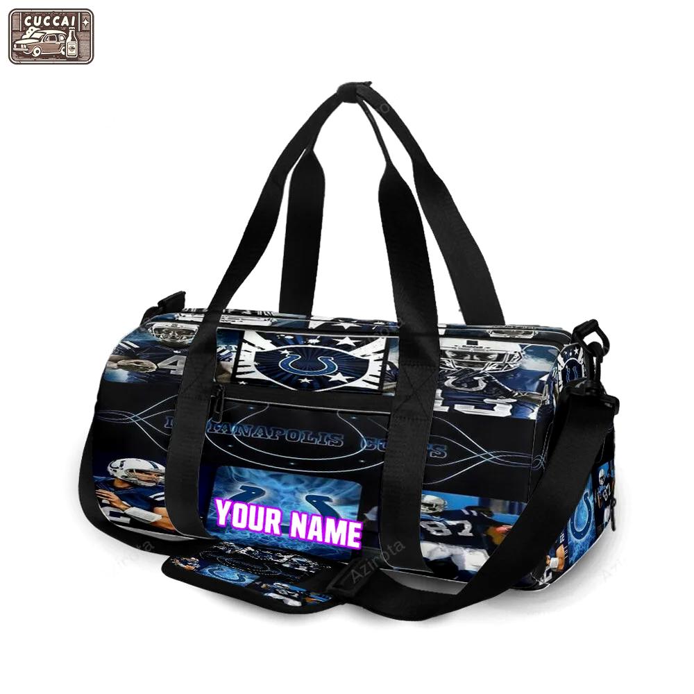 Indianapolis colts players logo black personalized name travel bag gym bag 1288 Travel Bag