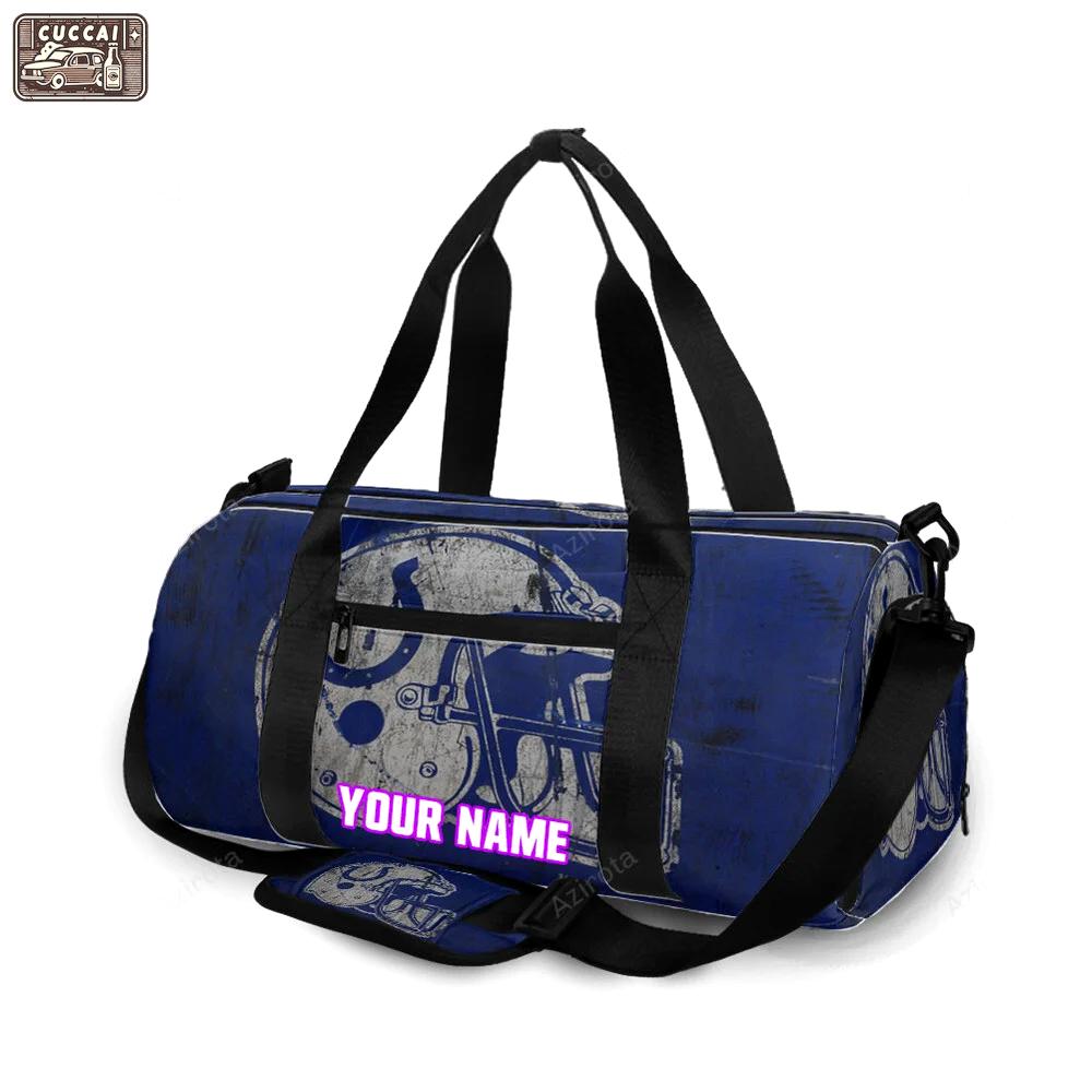 Indianapolis colts white helmet vintage personalized name travel bag gym bag 1097 Travel Bag