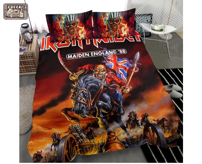 Iron maiden - iron maiden rock band full  Bedding Sets home decor sheets bed linen bedspread Bedroom ideas blankets bedclothes covers duvet