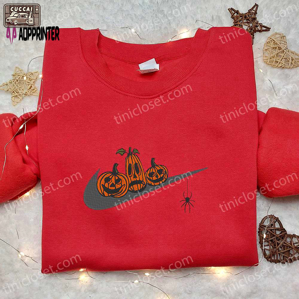 Jack-o -lantern x nike hoodie & embroidered shirt: best halloween gift ideas Embroidered Shirt