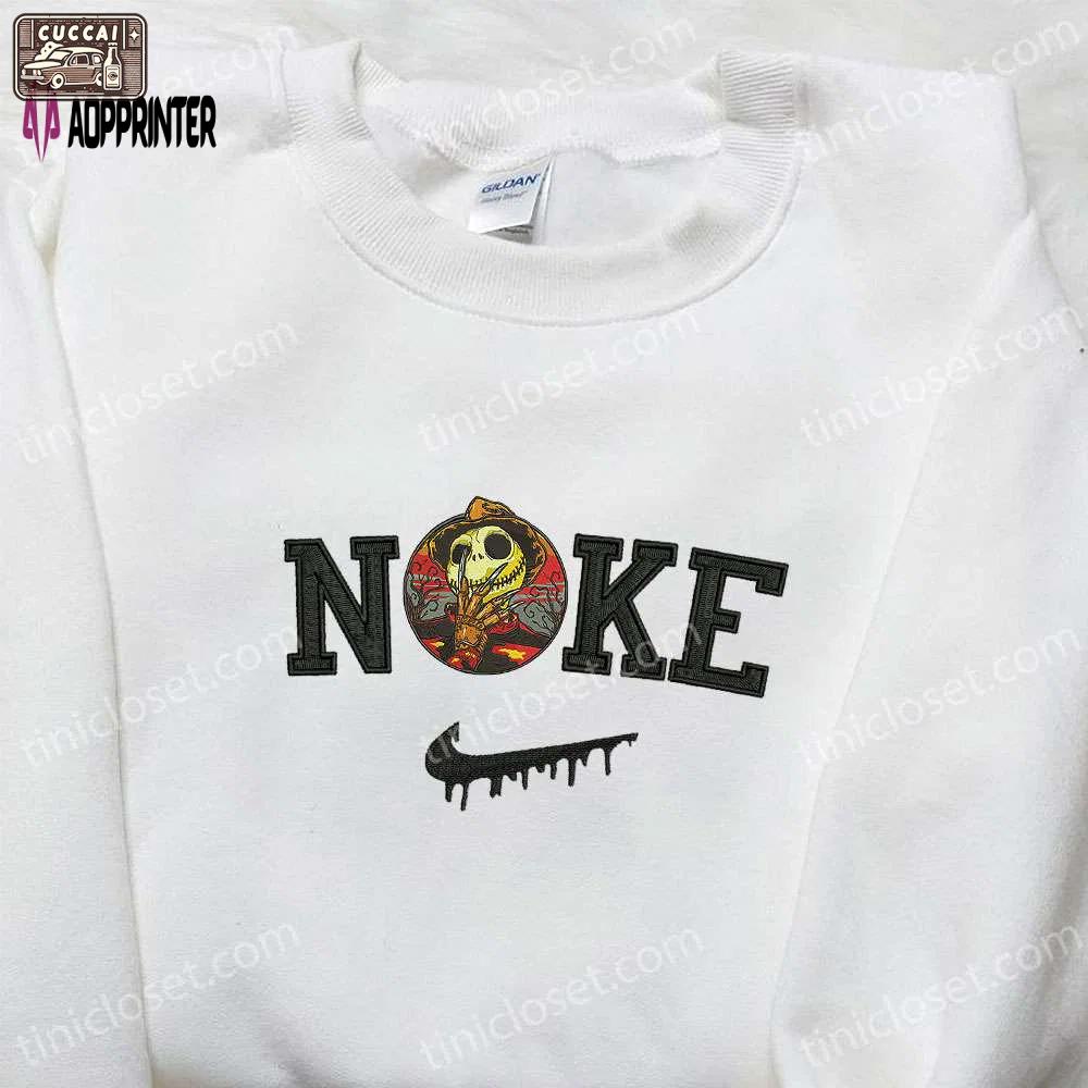 Jack skellington x nike embroidered shirt: nightmare before christmas sweatshirt & hoodie Embroidered Shirt