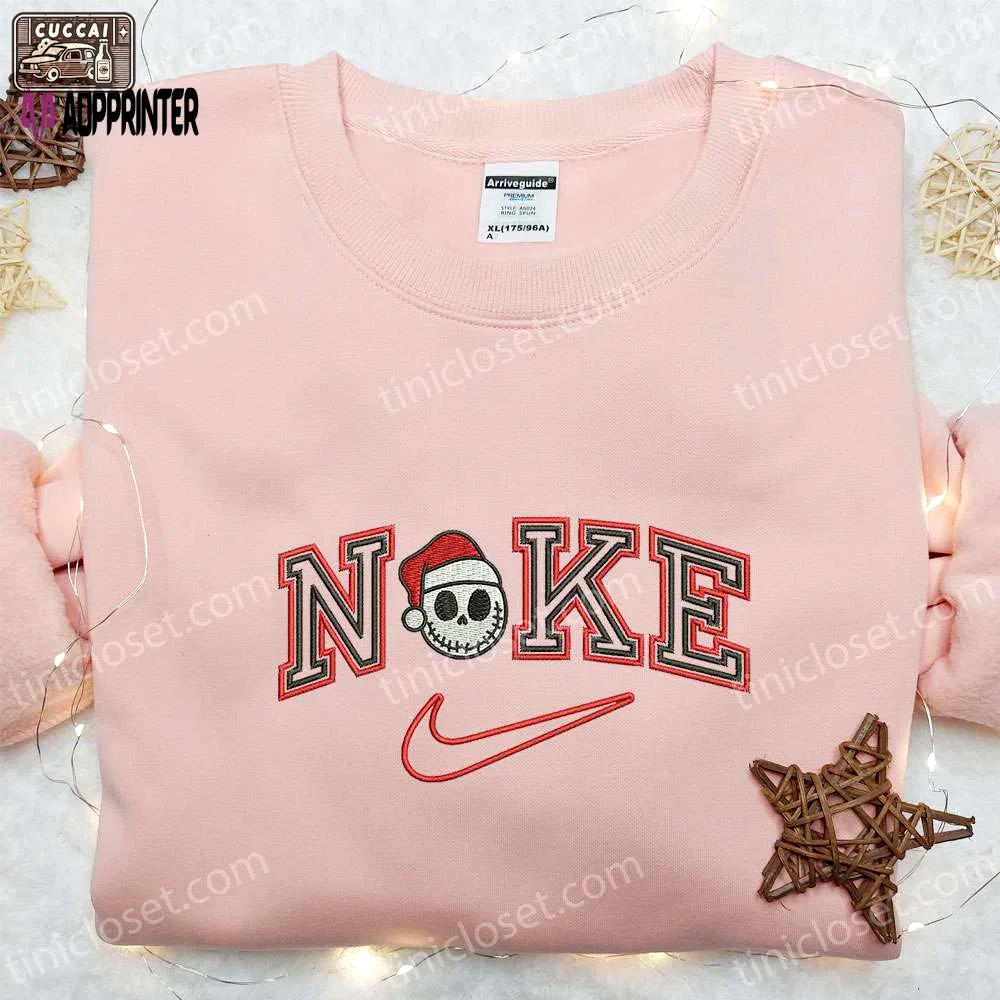 Jack xmas x nike hoodie & shirt: embroidered collection for best halloween gift ideas Embroidered Shirt