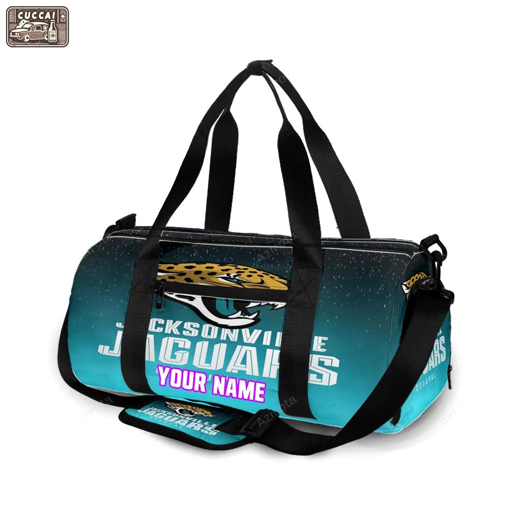 Jacksonville jaguars emblem v5 personalized name travel bag gym bag 1879 Travel Bag