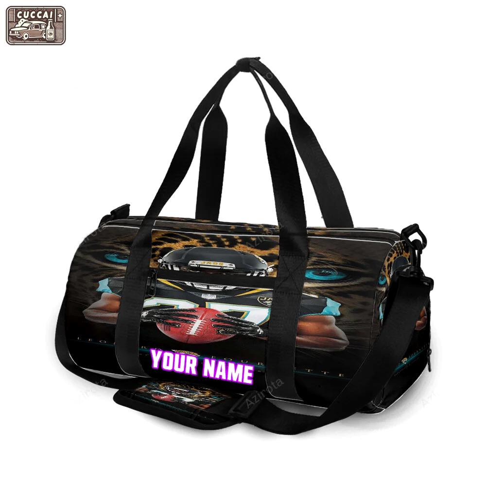 Jacksonville jaguars leonard fournette personalized name travel bag gym bag 875 Travel Bag