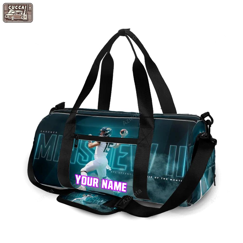 Jacksonville jaguars minshew ll 15 personalized name travel bag gym bag 982 Travel Bag