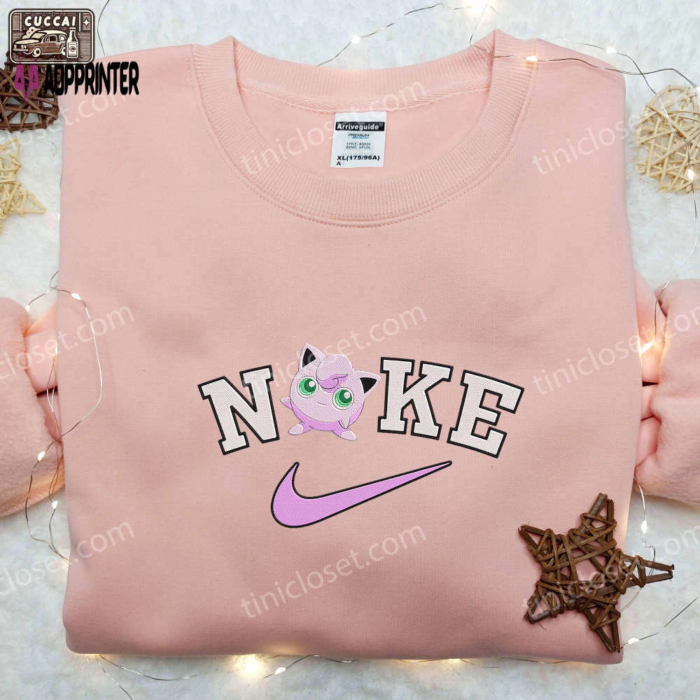 Jigglypuff nike embroidered shirt & pokemon sweatshirt – customized nike apparel Embroidered Shirt