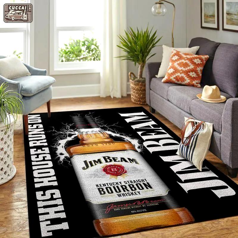 Jim beam area rug this house runs on ofd 20030911 area rug living room carpet rug regtangle carpet floor decor home decor Rectangle Rug