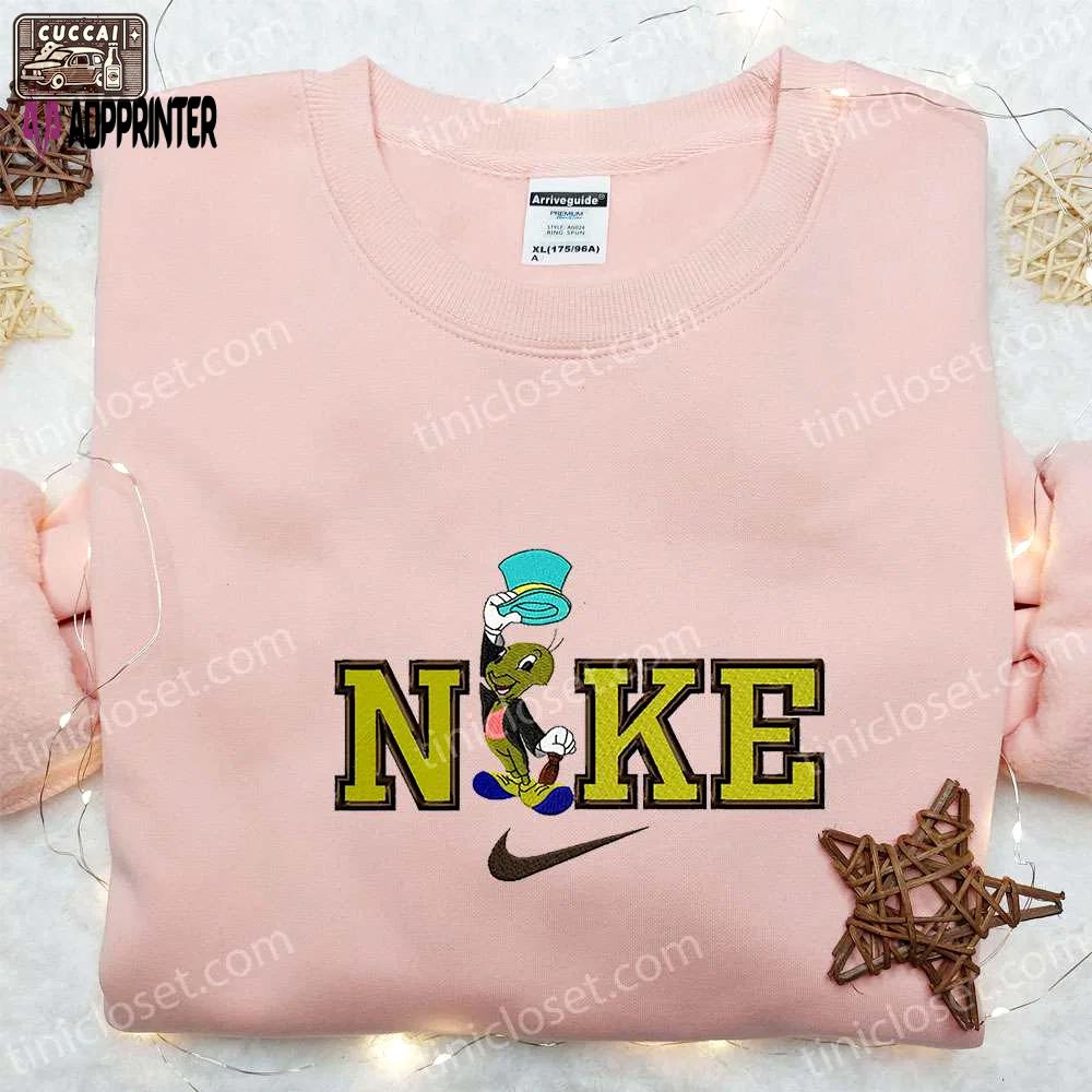 Jiminy cricket x nike cartoon & pinocchio disney embroidered shirt custom nike shirt Embroidered Shirt