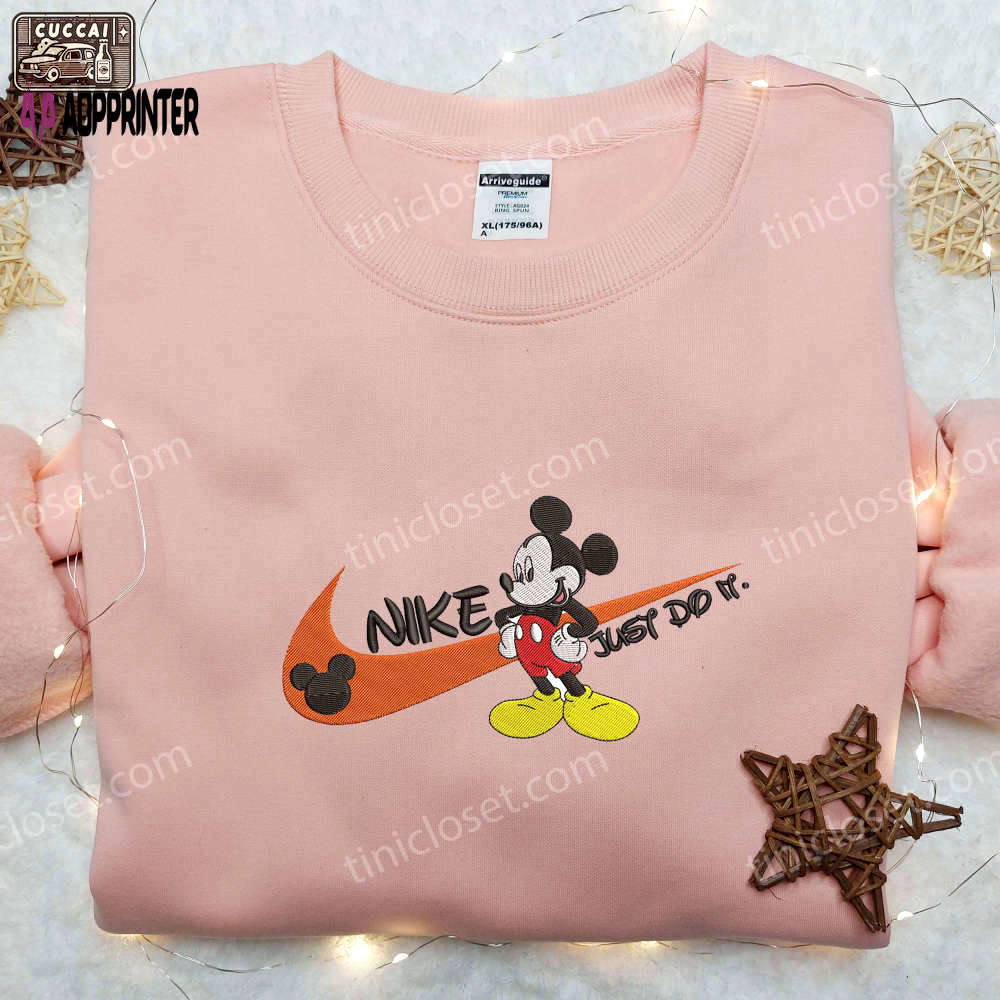 Just do it nike mickey mouse shirt & disney hoodie: inspired family embroidered apparel Embroidered Shirt