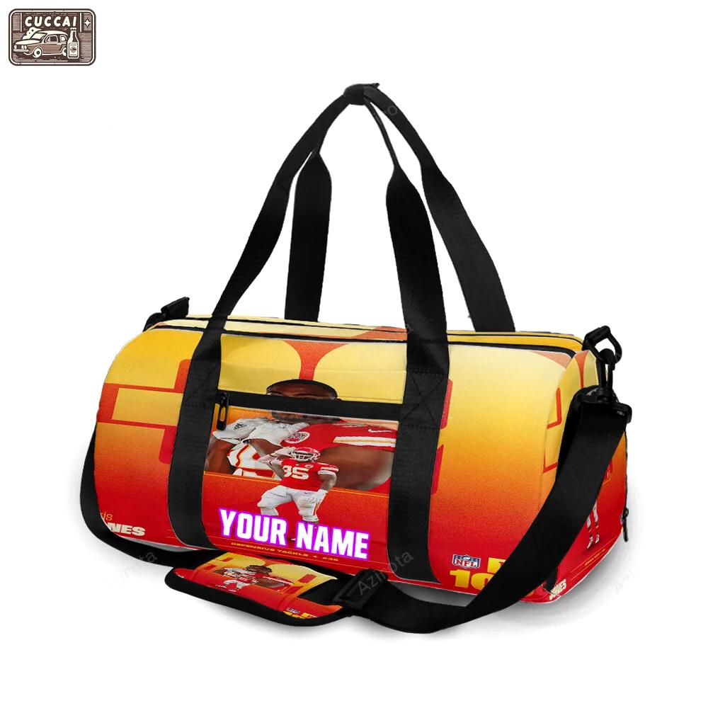Kansas city chiefs chris jones personalized name travel bag gym bag 1853 Travel Bag