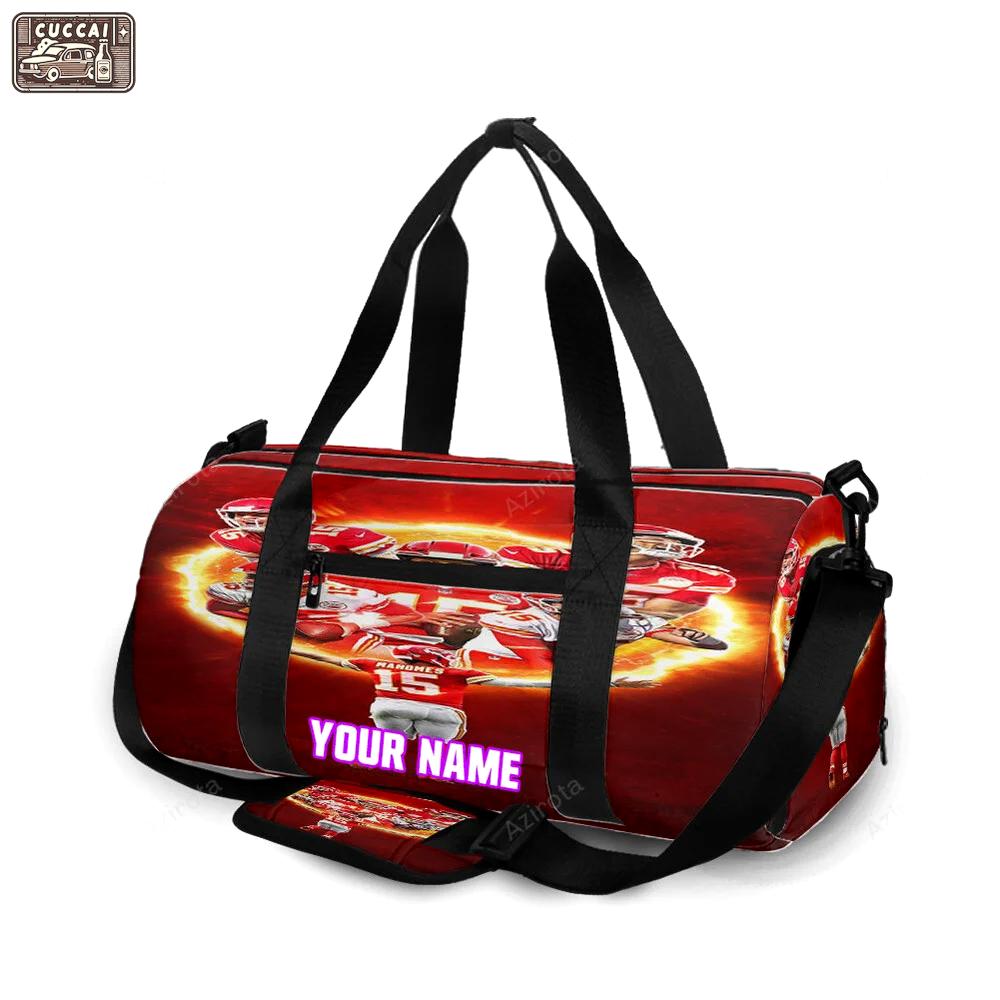 Kansas city chiefs patrick mahomes 15 v4 personalized name travel bag gym bag 1036 Travel Bag