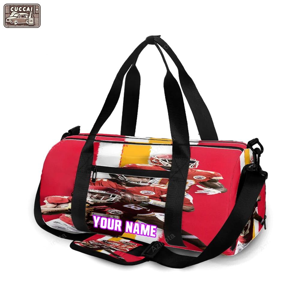 Kansas city chiefs team v8 personalized name travel bag gym bag 1139 Travel Bag