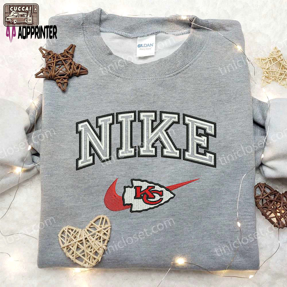 Kansas city chiefs x nike embroidered shirt: nfl sport custom tee Embroidered Shirt