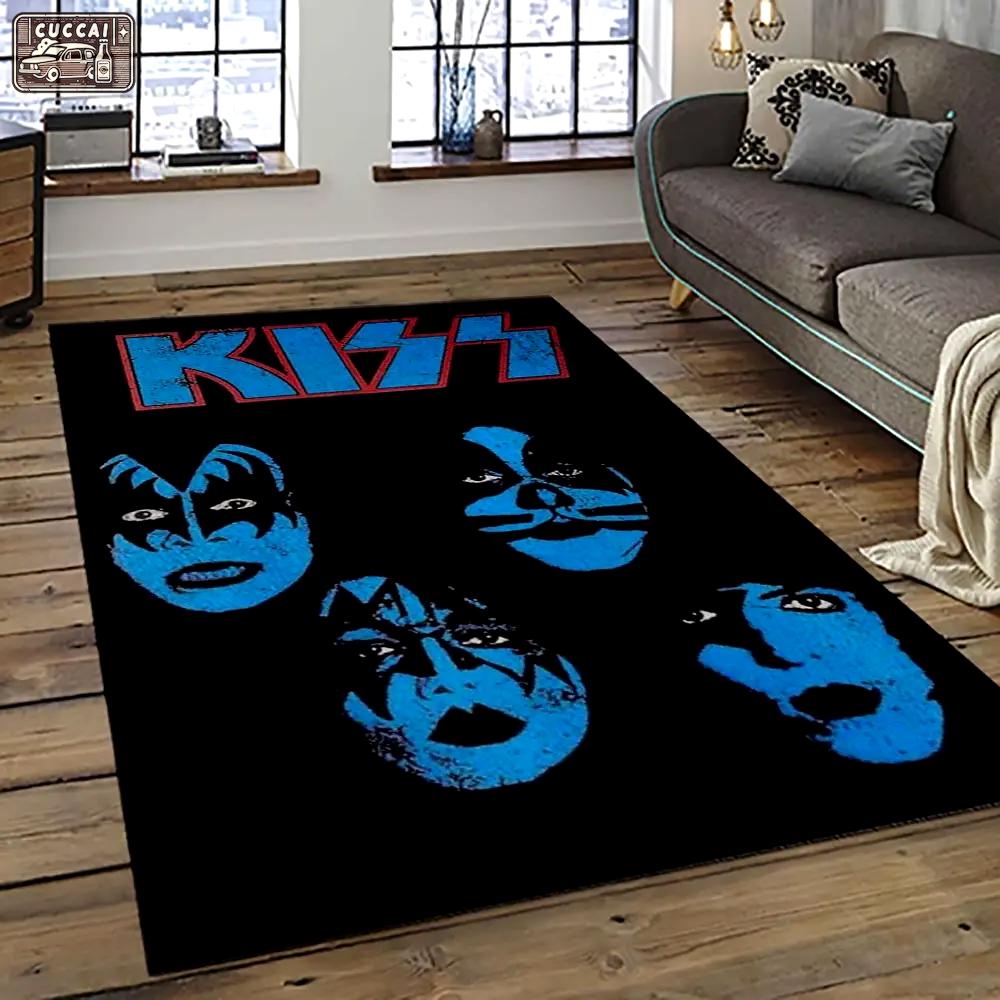 Kiss rock band music retangle carpet area rug home decor best gift for fan and friends as6 Rectangle Rug