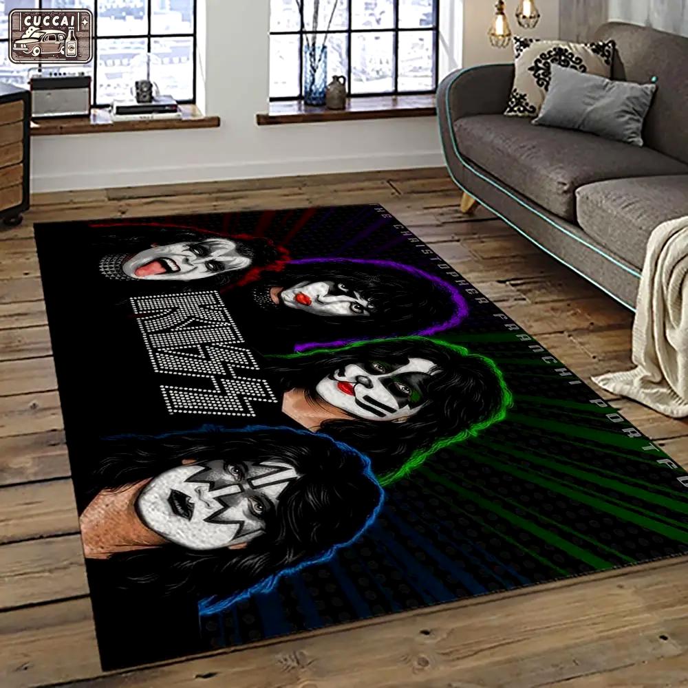 Kiss rock band music retangle carpet area rug home decor best gift for fan and friends as61 Rectangle Rug