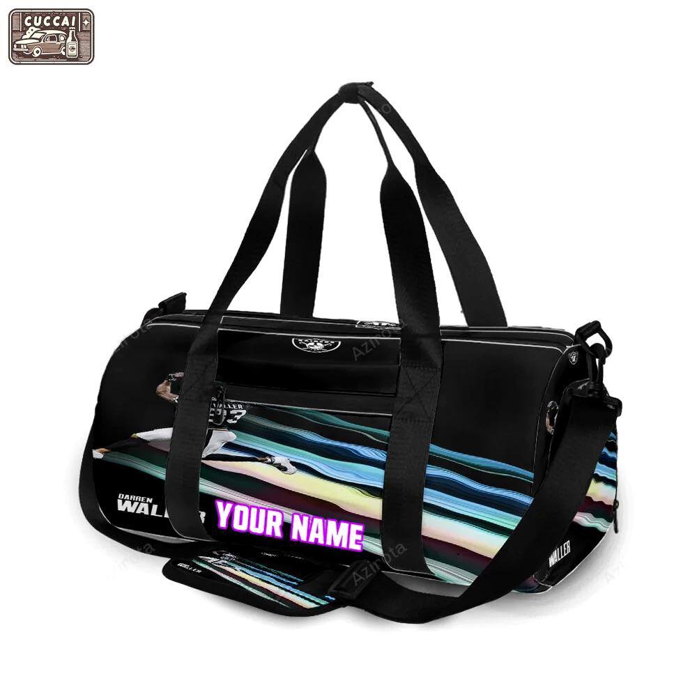 Las vegas raiders darren waller 83 personalized name travel bag gym bag 1530 Travel Bag
